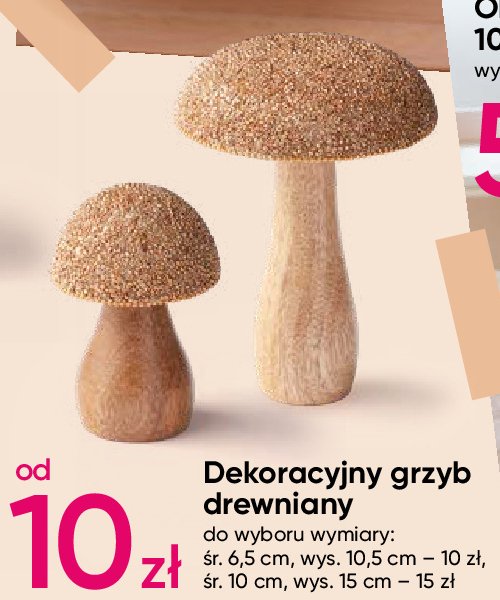 Grzyb drewniany 10.5 cm promocja