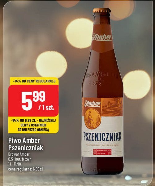 Piwo Amber pszeniczniak promocja