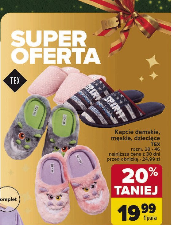 Kapcie damskie Tex promocja