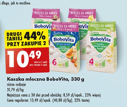 Kaszka mleczno-ryżowa wanilia Bobovita mniam promocja