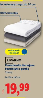Prześcieradło dżersejowe bawełniane z gumką 90-100×200 cm promocja w Lidl