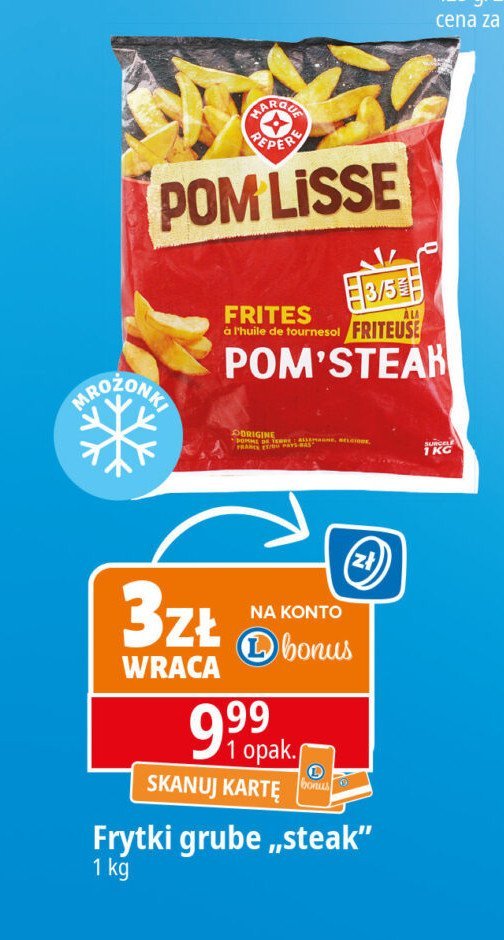 Frytki pom'steak Wiodąca marka pom lisse promocja