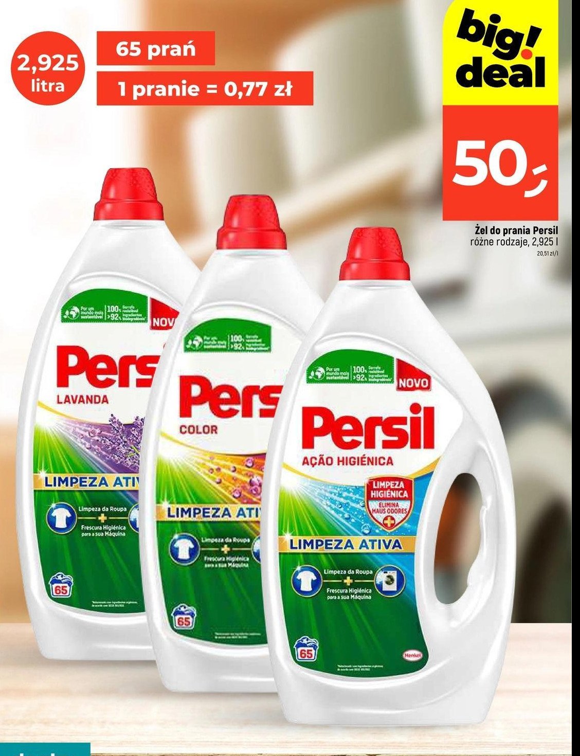 Żel do prania limpeza ativa plus Persil acao higienica promocja