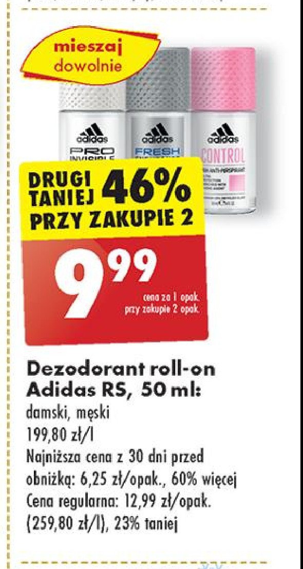 Dezodorant Adidas men pro invisible Adidas cosmetics promocja w Biedronka