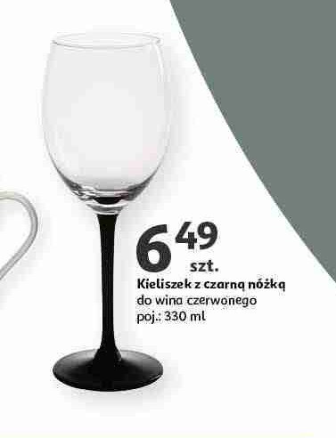 Kieliszek z czarną nóżką do wina czerwonego 330 ml promocja