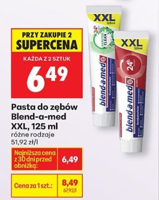 Pasta do zębów Blend-a-med XXL, 125 ml (różne rodzaje) promocja w Biedronka