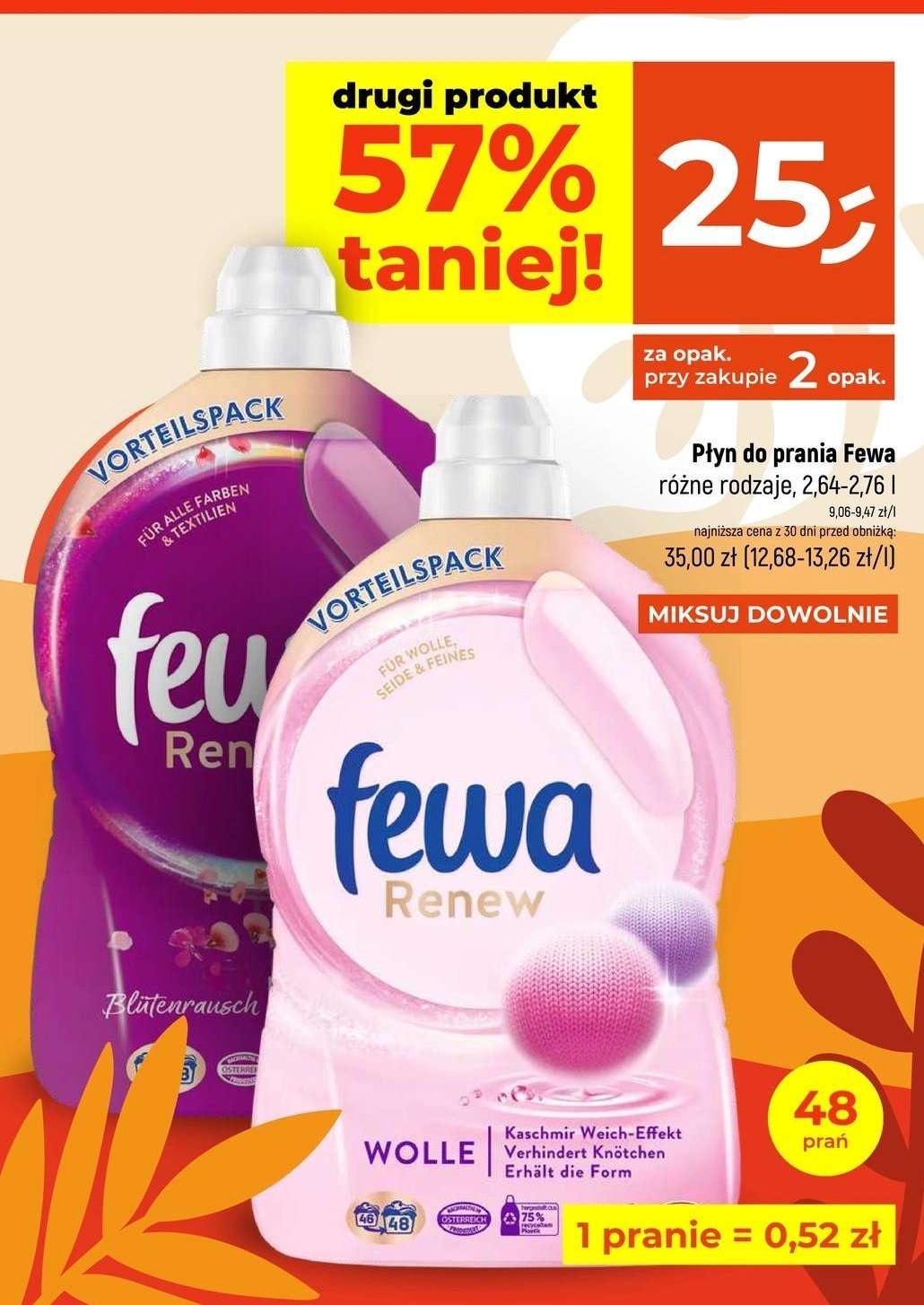 P艂yn do prania Fewa renew & blossom promocja