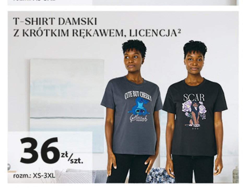 T-shirt damski z krótkim rękawem disney król lew promocja w Auchan