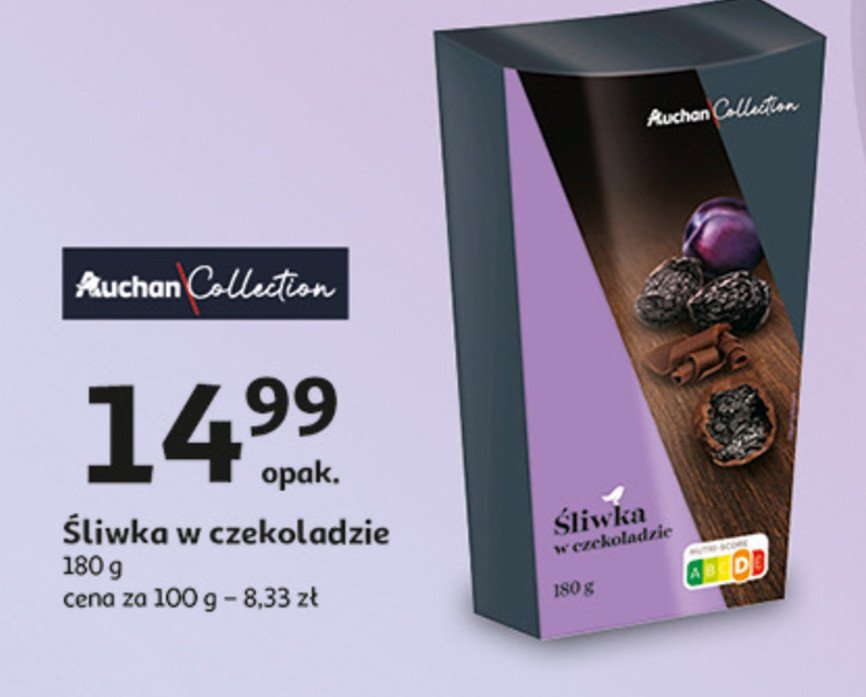 Śliwki w czekoladzie AUCHAN COLLECTION promocja w Auchan