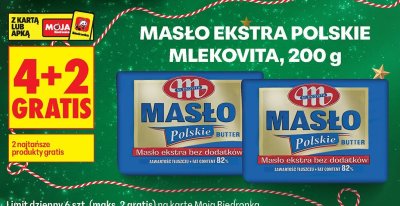 Masło Ekstra Polskie 200 g 4+2 Gratis promocja w Biedronka