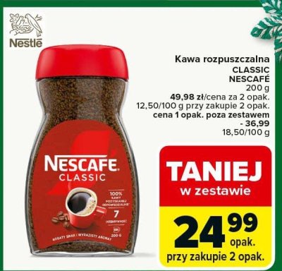 Kawa rozpuszczalna Nescafe Classic promocja w Carrefour Market