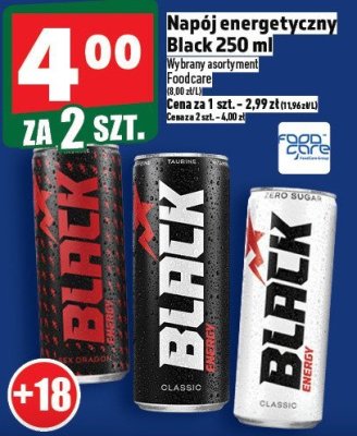 Napój energetyczny Black 250 ml promocja w TOPAZ