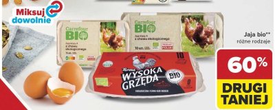 Jaja bio Carrefour Bio klasy A z chowu ekologicznego 15 szt. promocja w Carrefour