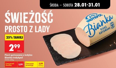 Pierś gotowana z indyka Bianka Indykpol promocja w Biedronka
