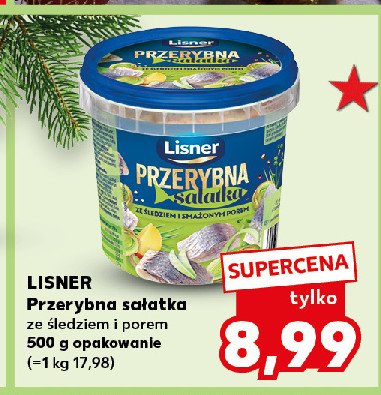 Sałatka przerybna ze śledziem i smażonym porem Lisner promocja