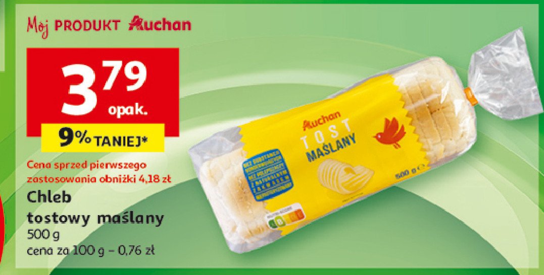 Chleb tostowy maślany Auchan promocja