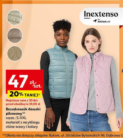 Bezrękawnik damski s-xxl Auchan inextenso promocja