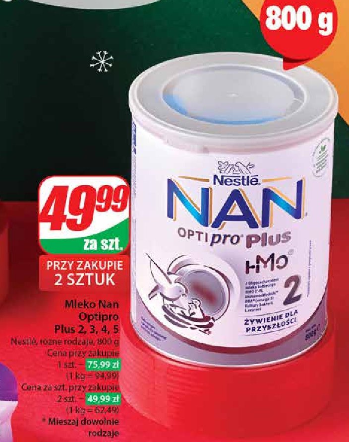 Mleko 3 Nestle nan optipro plus hm-o promocja w Dino