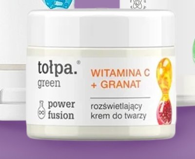 Rozświetlający krem do twarzy green power fusion witamina c + granat  promocja w Biedronka