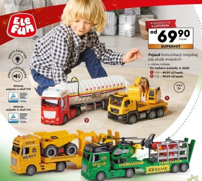 Pojazd komunikacji miejskiej lub służb miejskich ELE FUN skala 1:10 promocja w Biedronka