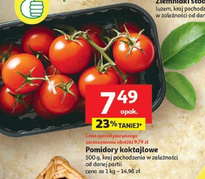 Pomidory koktajlowe 500 g, kraj pochodzenia w zależności od danej partii Auchan promocja w Auchan