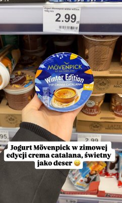 Jogurt winter edition typ crema catalana promocja w Dino
