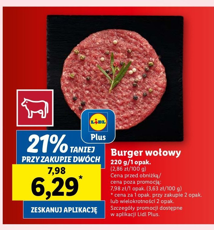 Burger wołowy promocja