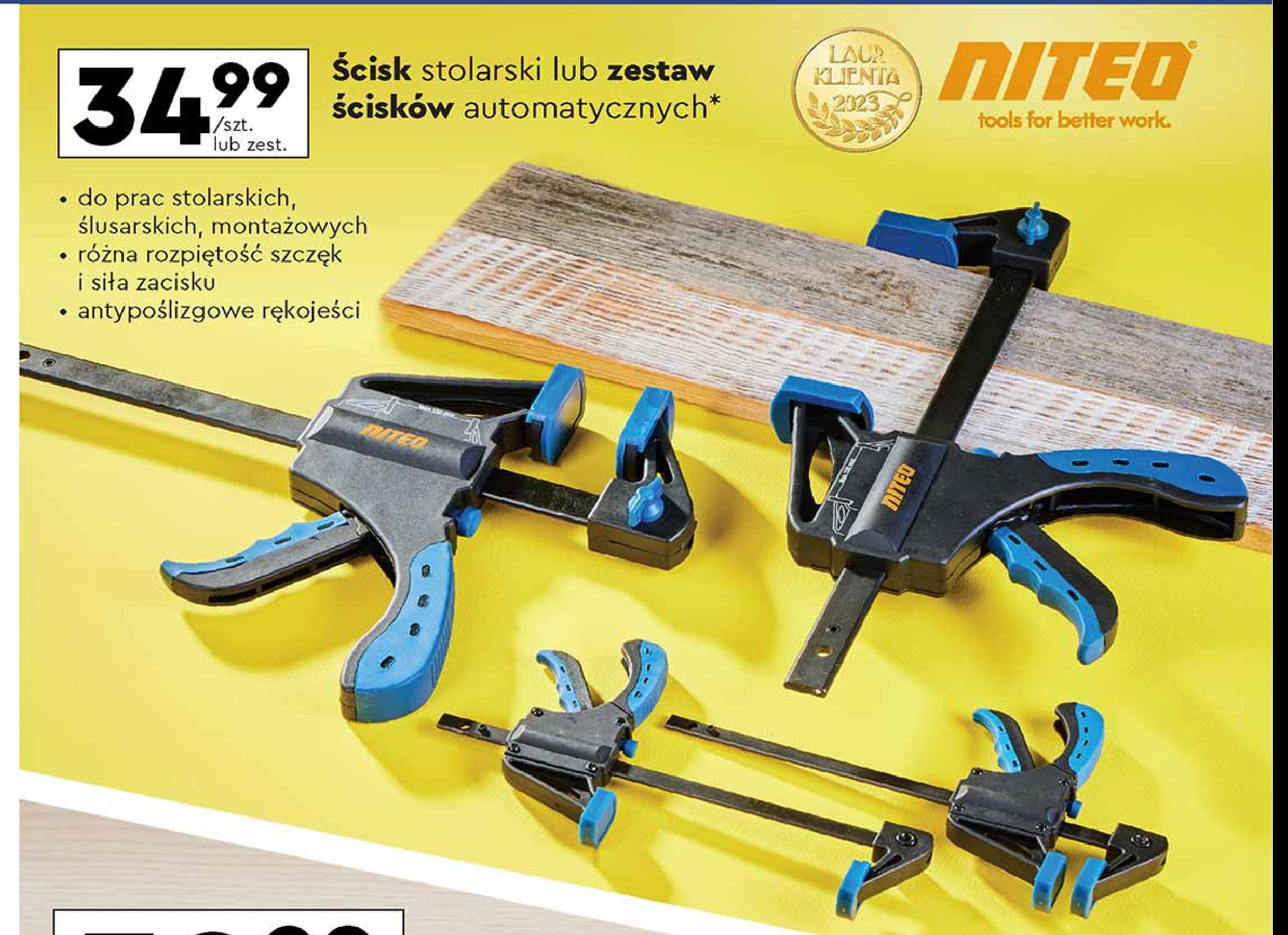 Ścisk stolarski Niteo tools promocja