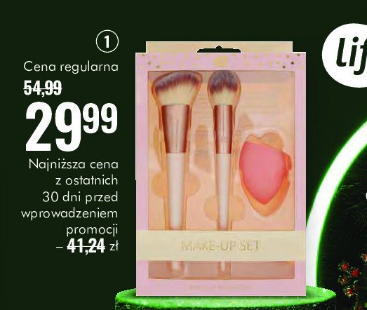 Zestaw w pudełku make-up set: pędzle + gąbka do makijażu Life (super-pharm) promocja