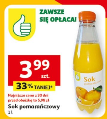 Sok pomarańczowy princess Tymbark kartonik promocja w Auchan