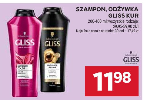 Szampon do włosów Gliss kur ultimate color promocja w Stokrotka