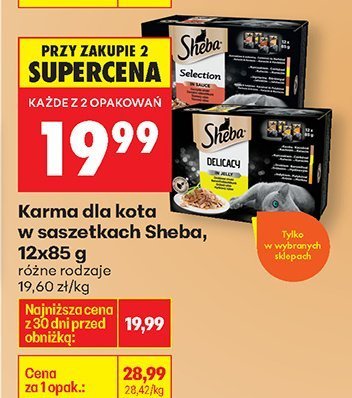 Karma dla kota w saszetkach Sheba, 12x85 g promocja w Biedronka