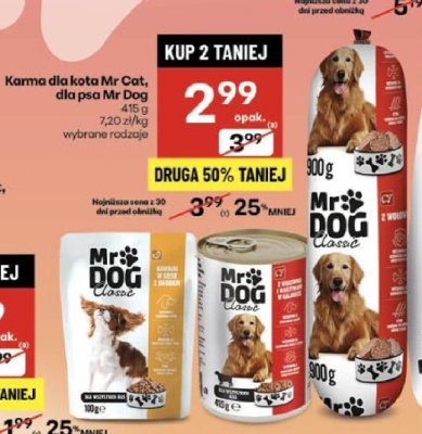 Karma dla kota Mr Cat, dla psa Mr Dog wybrane rodzaje promocja w Delikatesy Centrum