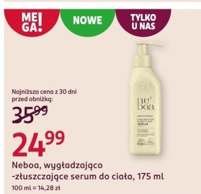Wygładzająco-złuszczające serum do ciała Neboa promocja w Rossmann