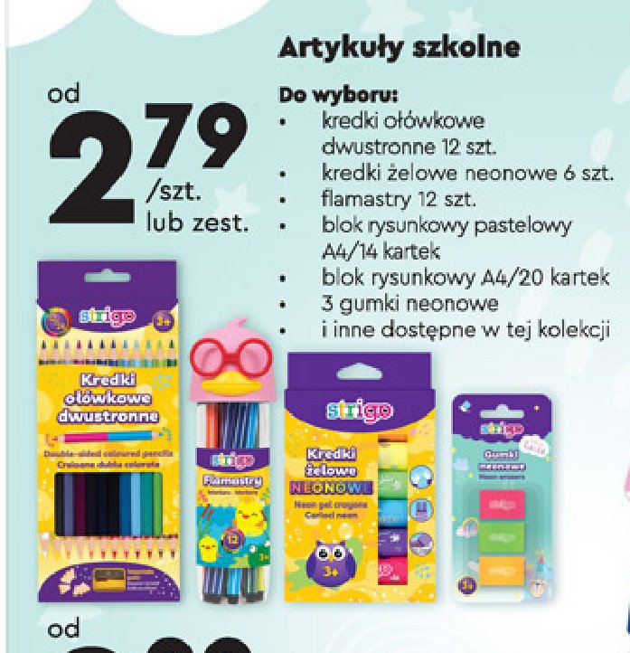 Kredki 偶elowe w sztyfcie neonowe Strigo promocja