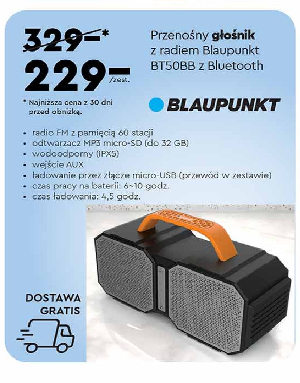 G艂o艣nik bt50bb Blaupunkt promocja