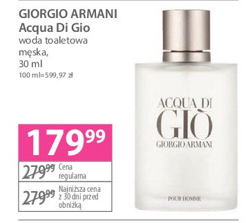 Woda toaletowa Giorgio armani promocja