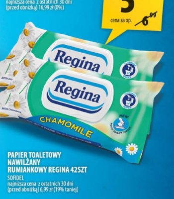 Papier toaletowy nawilżany Rumiankowy Regina promocja w Arhelan