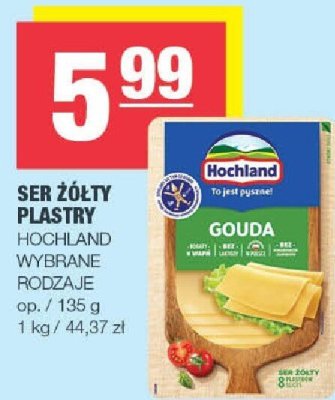 Ser żółty plastry Hochland wybrane rodzaje promocja w SPAR