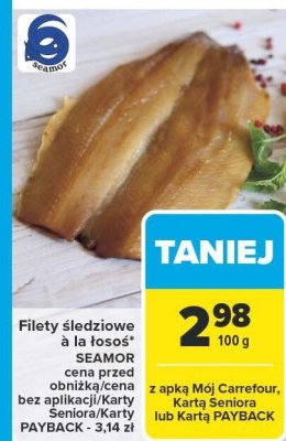 Filety śledziowe a la łosoś SEAMOR promocja w Carrefour