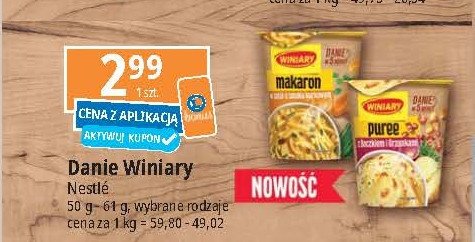 Makaron carbonara Winiary danie w 5 minut promocja