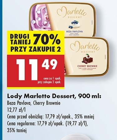 Lody cherry brownie Marletto promocja
