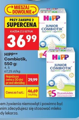 Mleko HiPP Combiotik, 550 g różne rodzaje 4,5 promocja w Biedronka