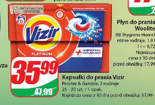 Kapsu艂ki do prania tkanin bia艂ych i jasnych Vizir platinum pods promocja