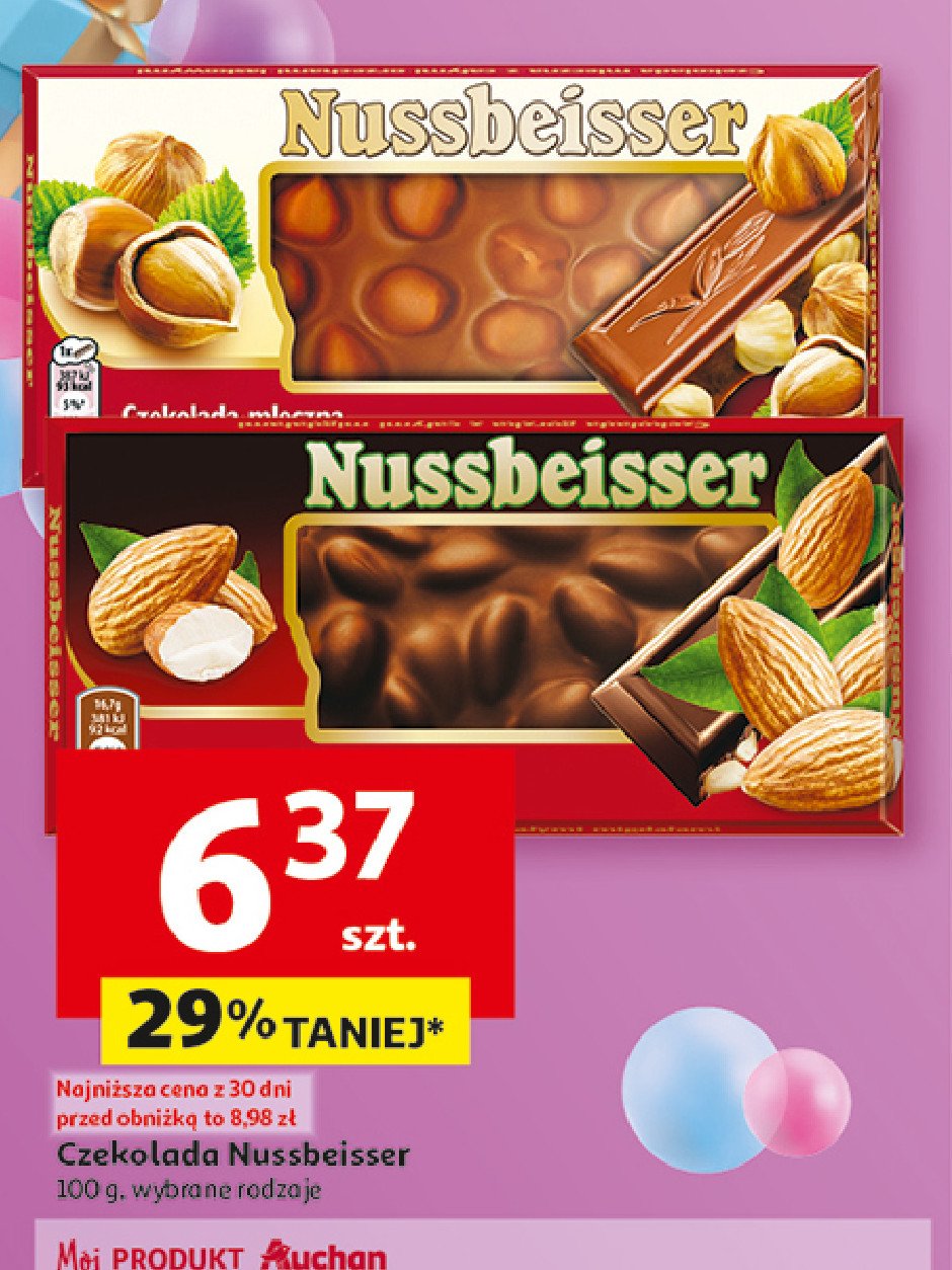 Czekolada gorzka z całymi migdałami Alpen gold nussbeisser promocja w Auchan