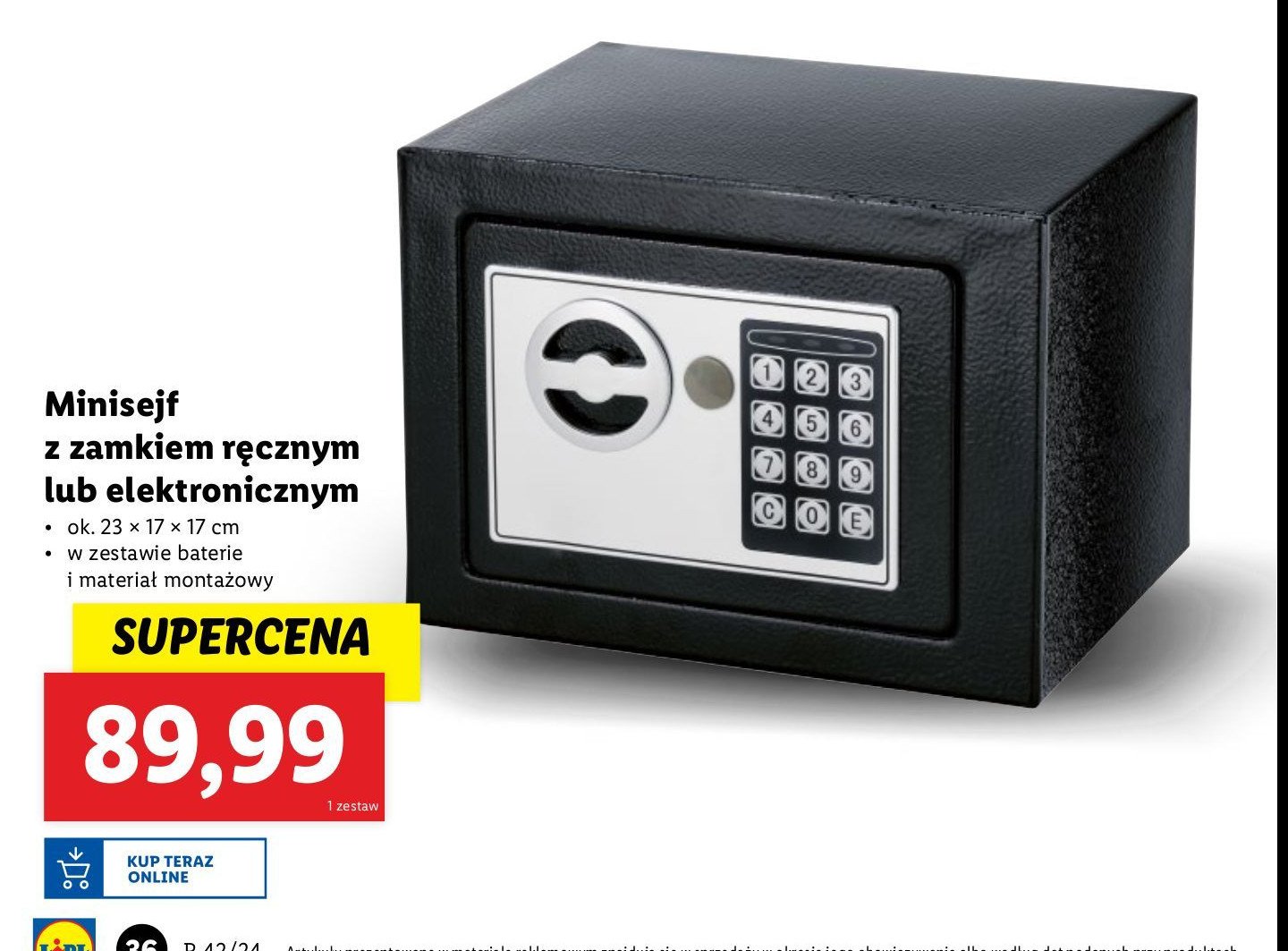 Minisejf z zamkiem elektronicznym promocja