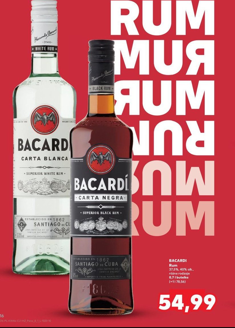 Rum Bacardi carta blanca promocja w Kaufland