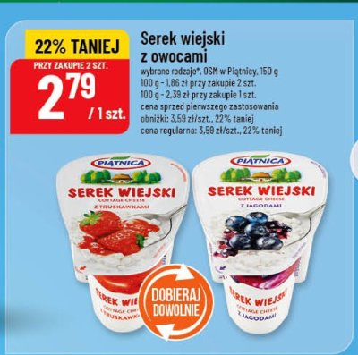 Serek wiejski z owocami promocja w POLOmarket