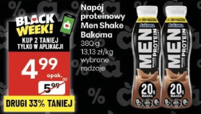 Napój proteinowy Men Shake Bakoma wybrane rodzaje promocja w Delikatesy Centrum