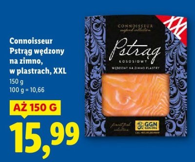 Pstrąg wędzony na zimno, w plastrach, XXL Connoisseur promocja w Lidl